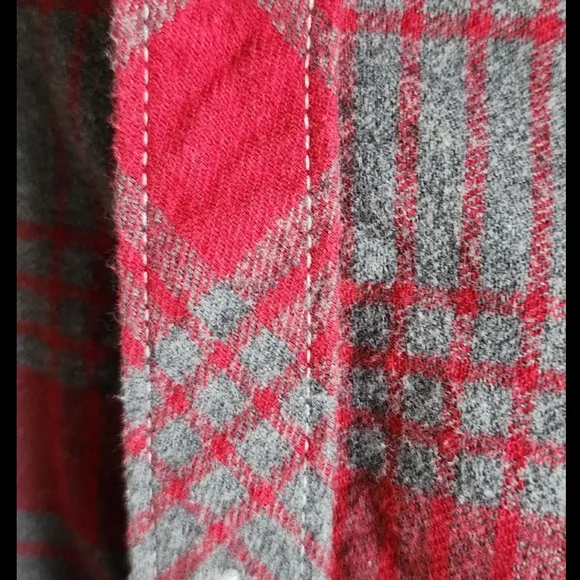 The North Face Red and Gray Checkered Men's Shirt - Picture 3 of 4